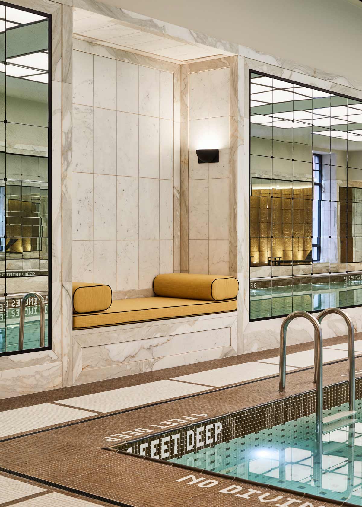 Interior detail in the 25 Park Row pool.