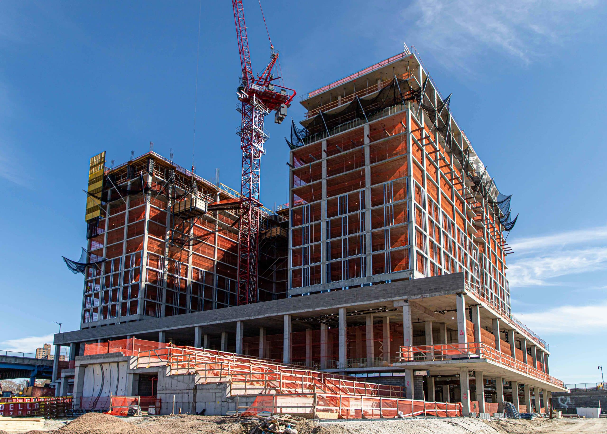 The Bronx Point and Universal Hip Hop Museum under construction.