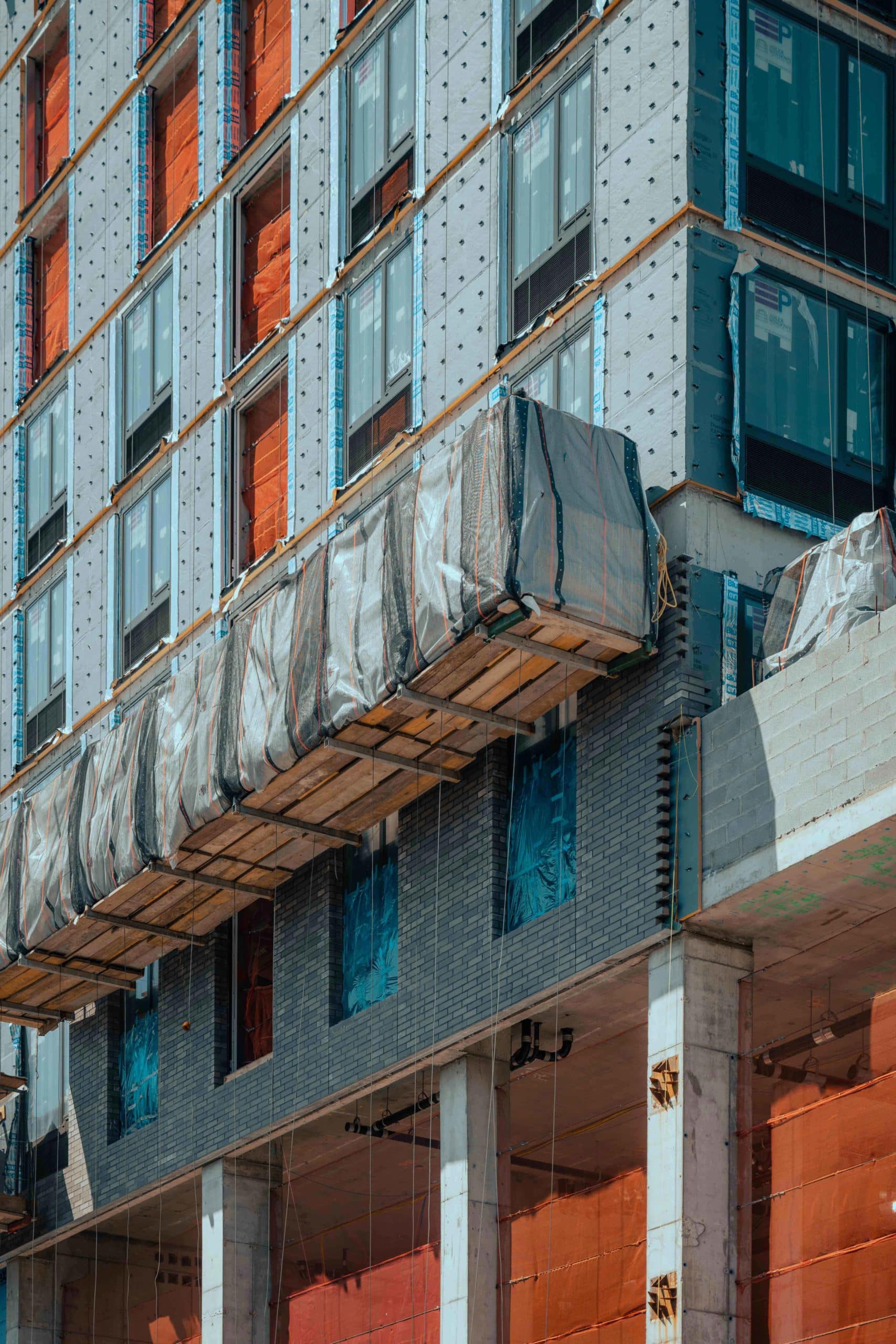 Exterior of the Bronx Point under construction.