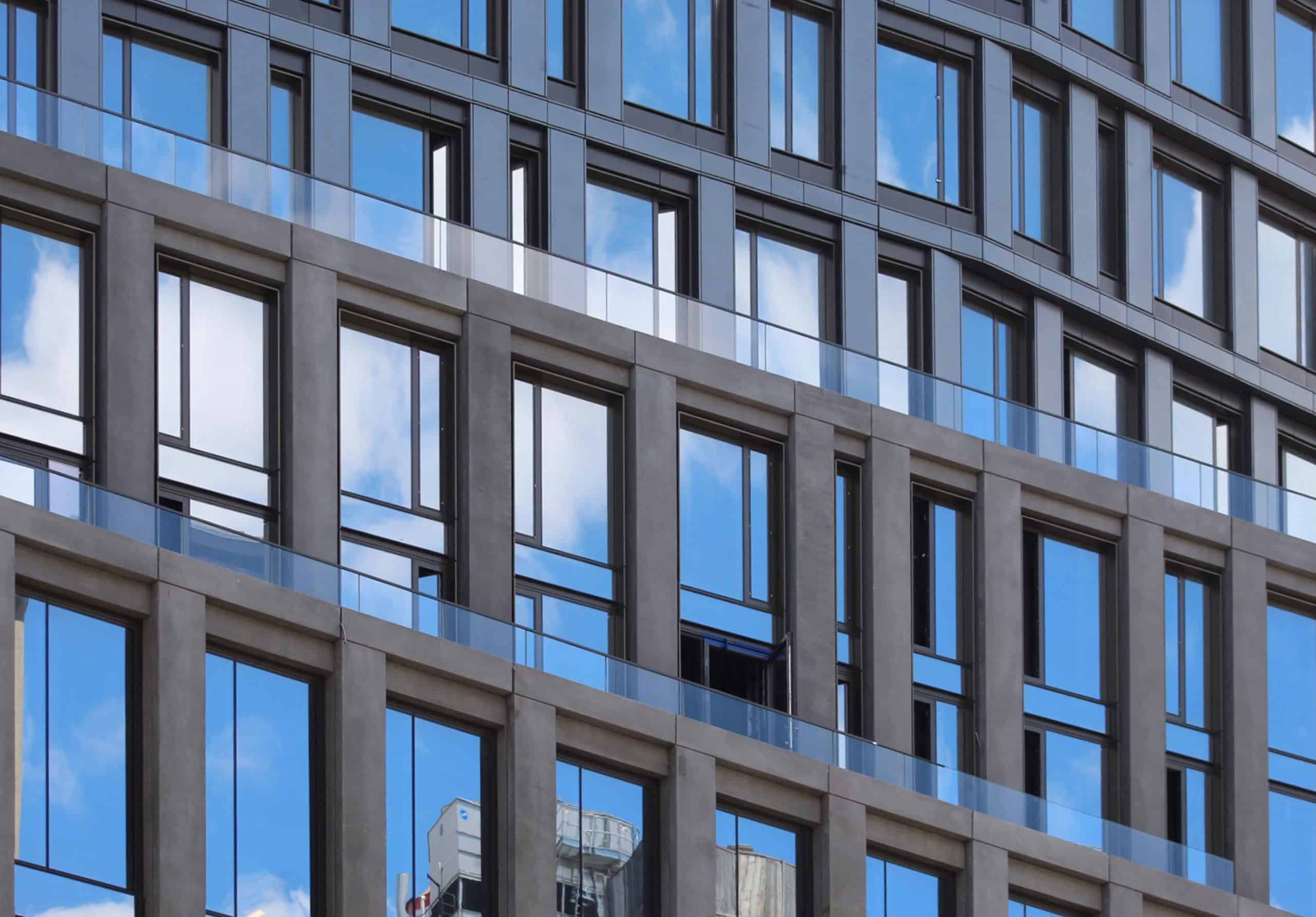 Close up of Olympia Dumbo building's facade
